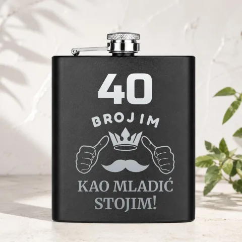 XX brojim kao mladić stojim - Pljoska – izdelek sa printom