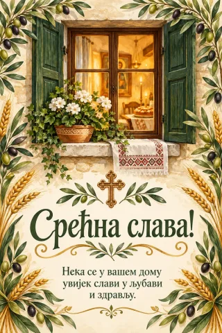 Čestitka · Срећна слава - Породични дом