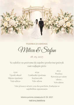 Pozivnica za vjenčanje · Svilena elegancija na proizvodu