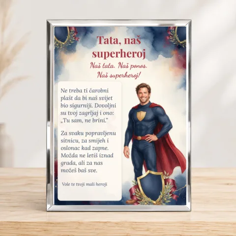 Tata · Naš superheroj · Foto staklo – uspravno