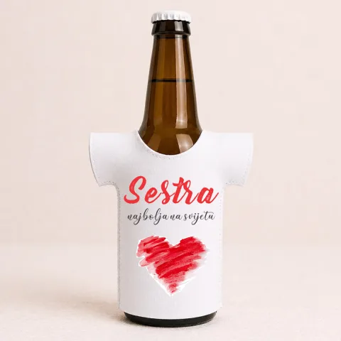 Sestra najbolja na svijetu - Majica za flaše – proizvod sa printom