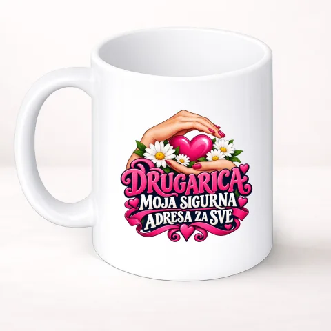 Drugarica, moja sigurna adresa za sve - Šolja Classic – proizvod sa printom