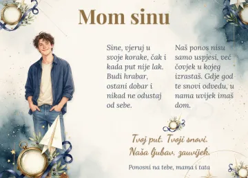 Mom sinu · Hrabro kroz život · Foto kamen na proizvodu