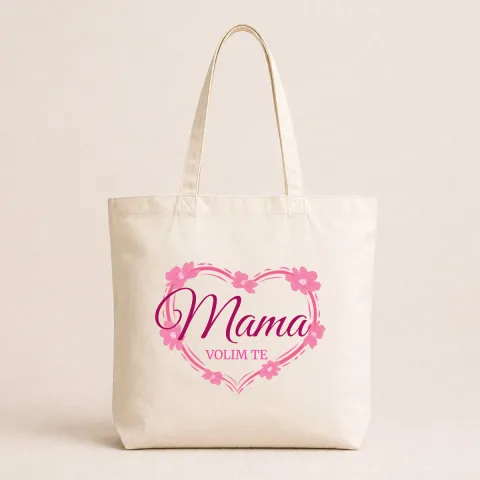 Mama volim te! - Pamučni ceger – izdelek sa printom