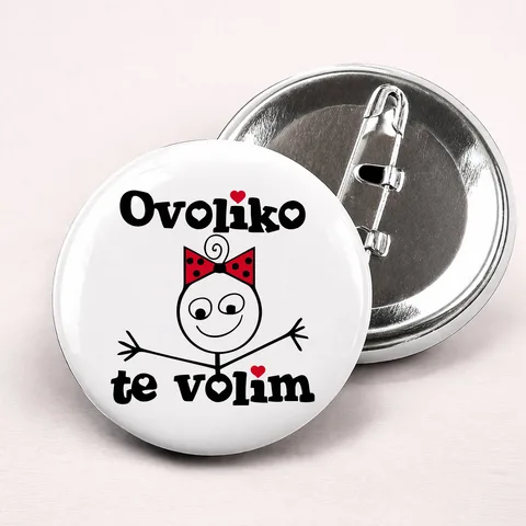 Оволико те волим - Она - Беџеви – артикл са принтом