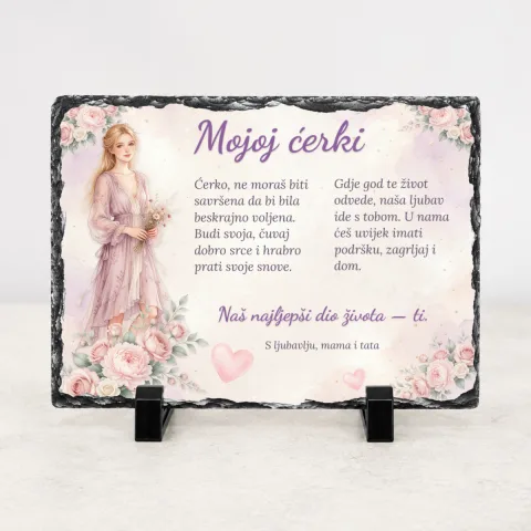Mojoj ćerki · Najljepši dio života · Foto kamen – vodoravno