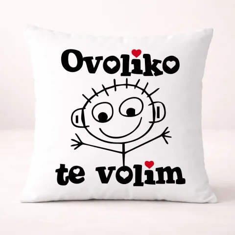 Ovoliko te volim - On - Jastuk – proizvod sa printom