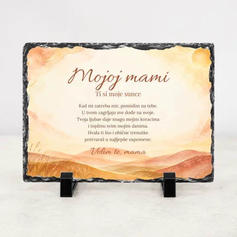 Mama · Sunčani zagrljaj · Foto kamen – vodoravno