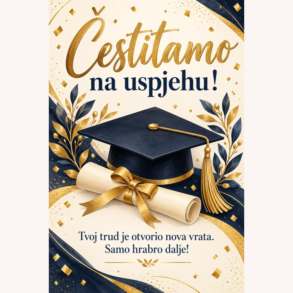 Čestitka · Čestitamo na uspjehu - Diploma – prikaz izdelka