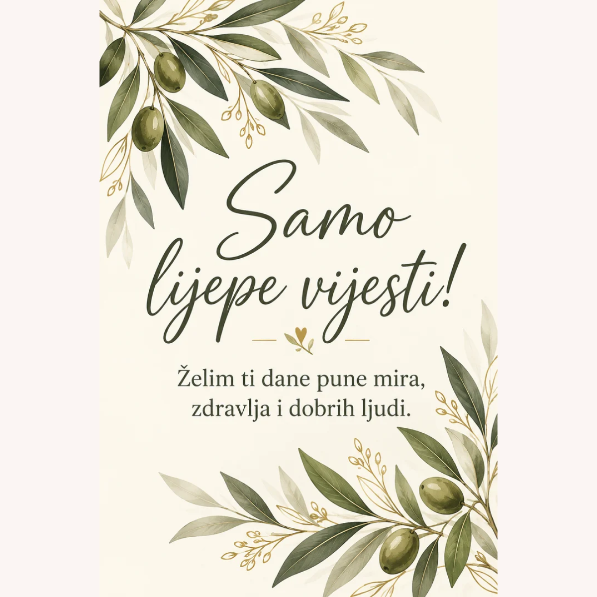 Čestitka · Samo lijepe vijesti – prikaz proizvoda