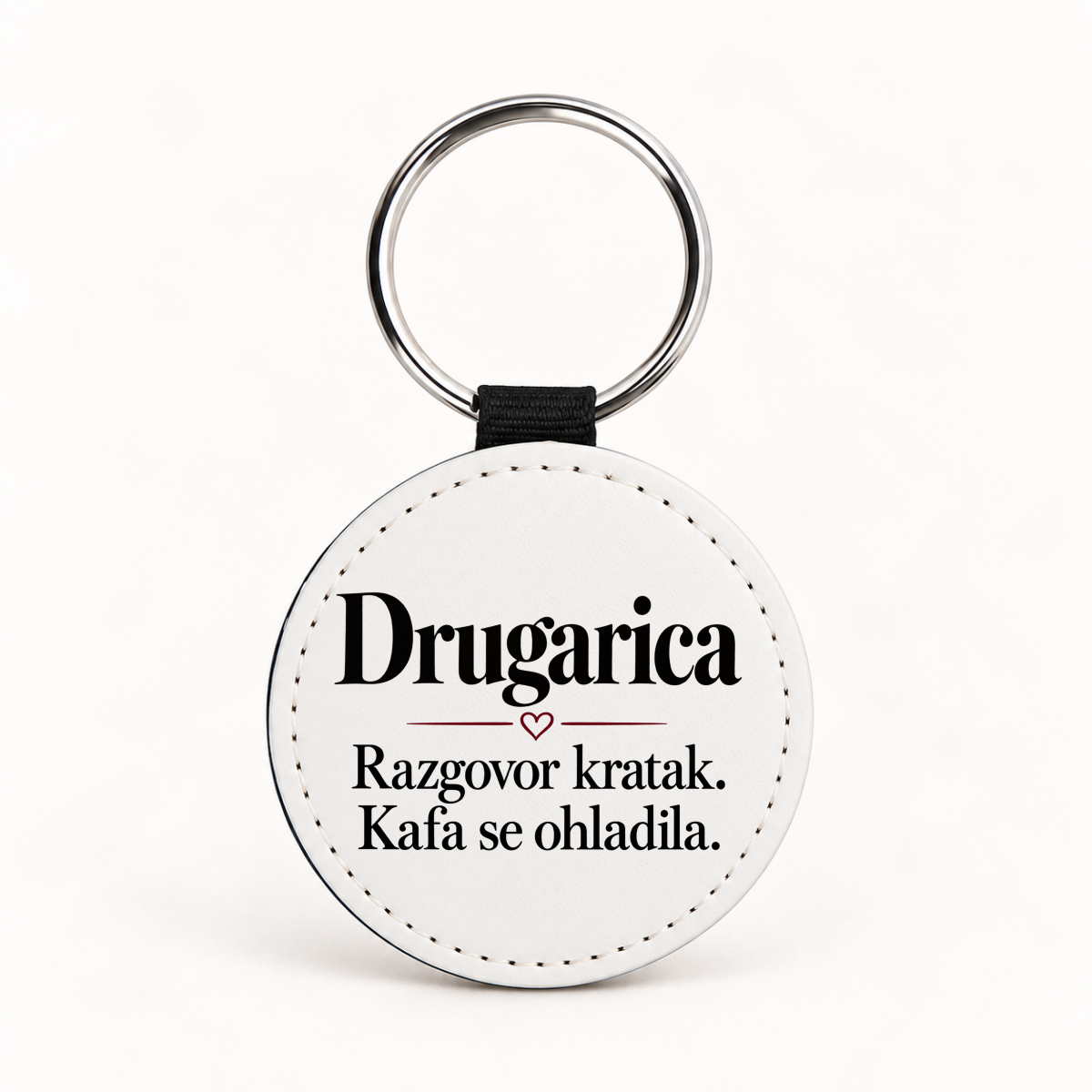 Drugarica — Razgovor kratak. Kafa se ohladila - Kožni privjesak — okrugli – prikaz proizvoda