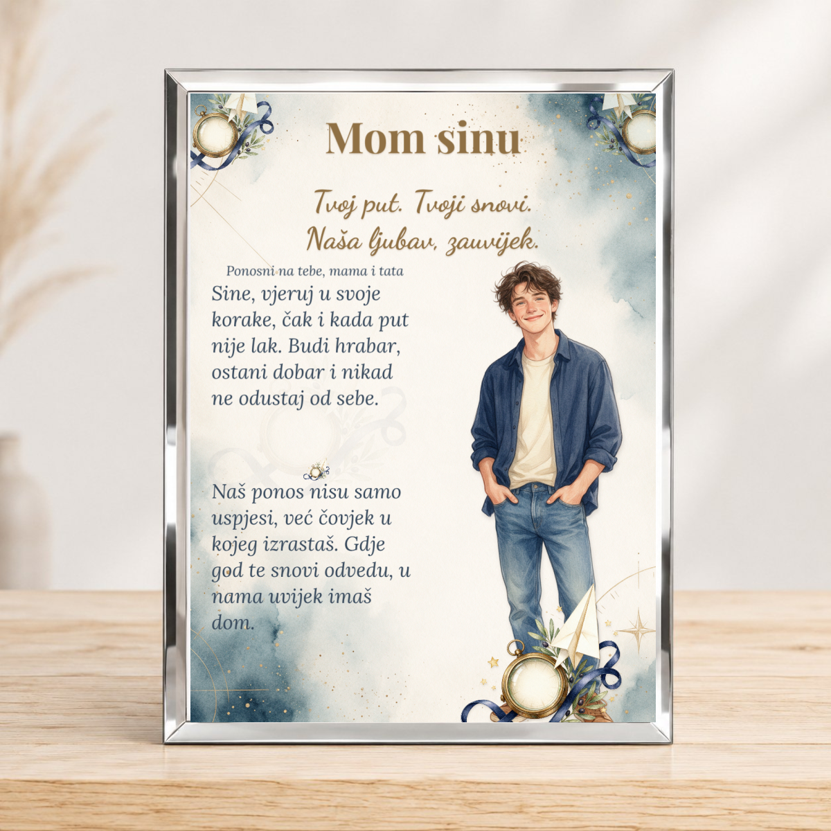 Mom sinu · Hrabro kroz život · Foto staklo – uspravno – prikaz proizvoda
