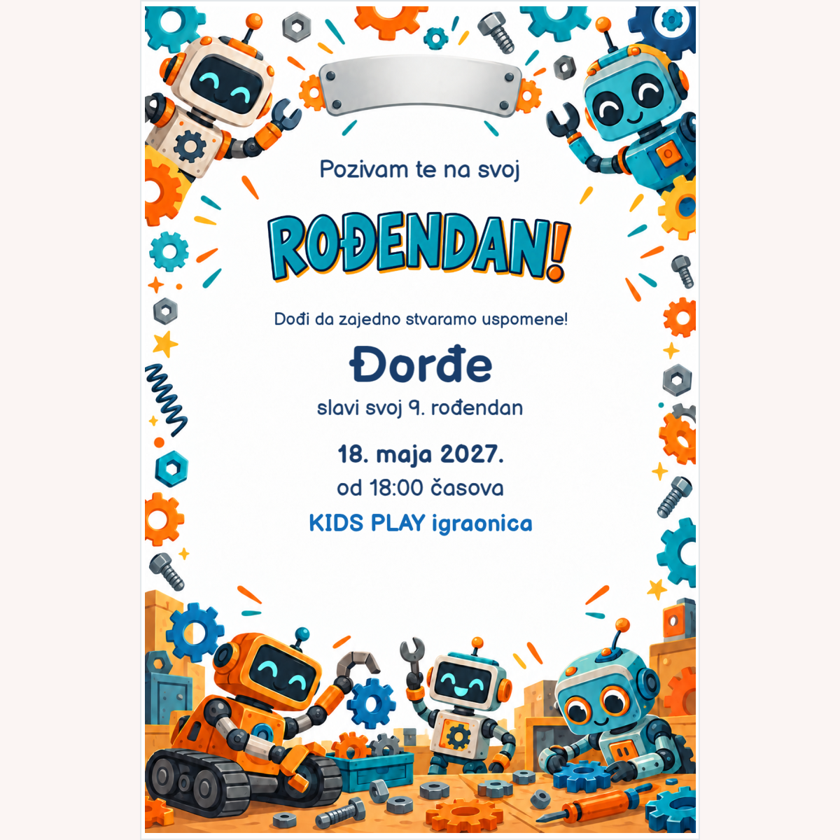 Pozivnica · Robotska radionica – prikaz proizvoda