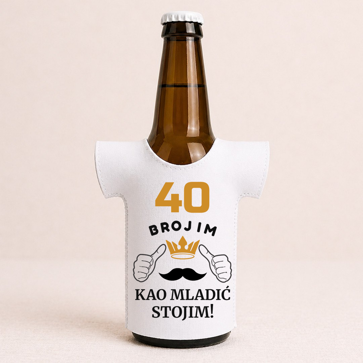 XX brojim kao mladić stojim - Majica za flaše – prikaz izdelka